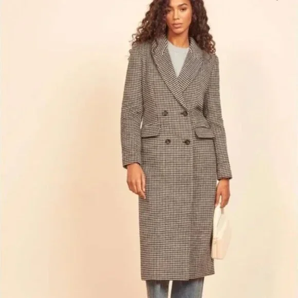 Reformation Houndstooth York Coat - Picture 2 of 6